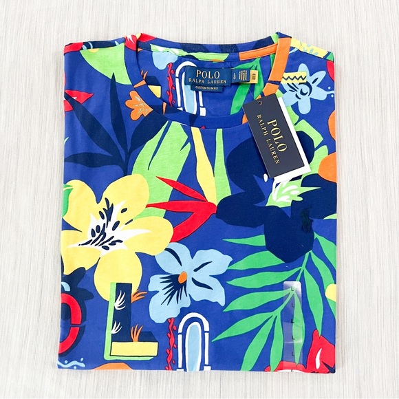 Polo Ralph Lauren Tropical Print Cotton Tee - Picture 5 of 14